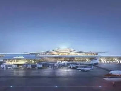 Edificios do aeroporto de estrutura metálica