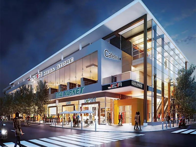 Centros comerciais con estruturas de aceiro integradas a gran escala