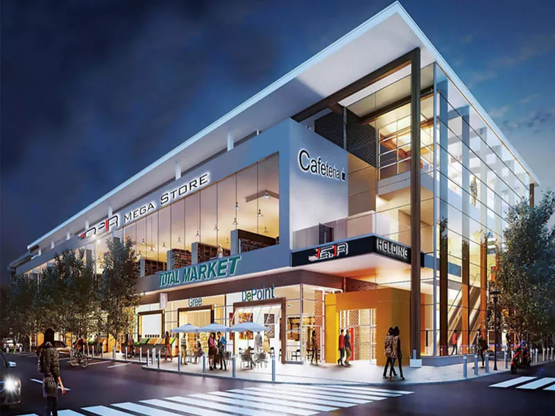 Centro de compras de marco de aceiro