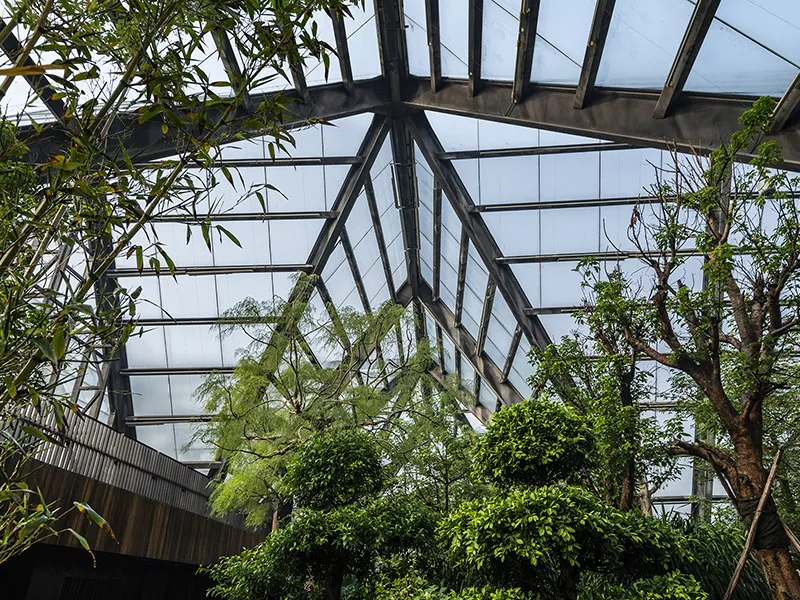 Estrutura de aceiro Salón botánico