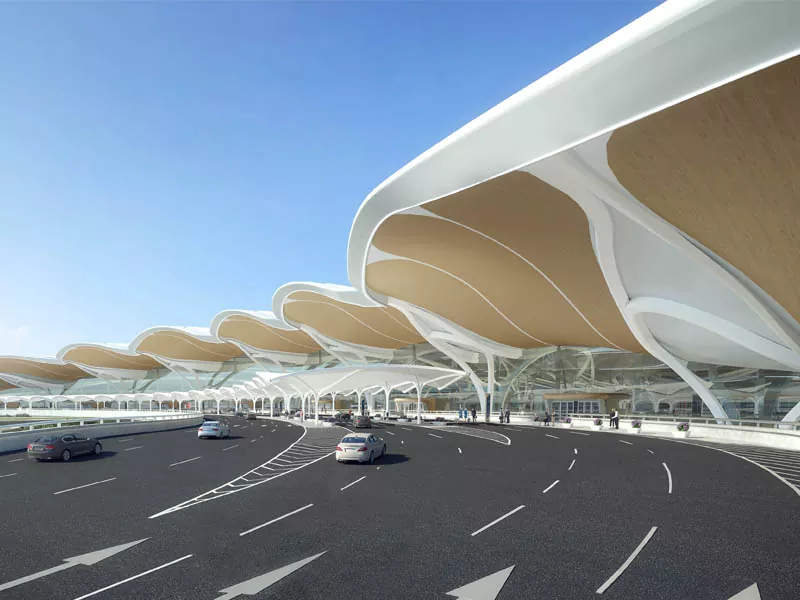 Estrutura de aceiro Construíndo terminal do aeroporto